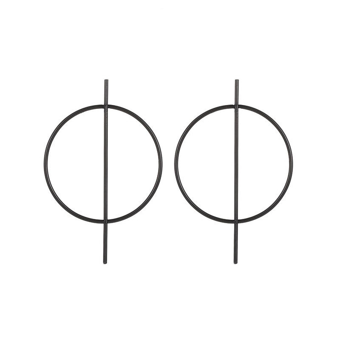 Black Exaggerated Geometric Circle Fashion earrings