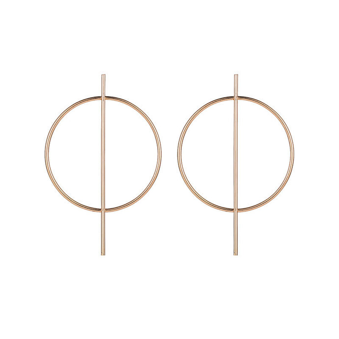 Fashion Exaggerated Big Circle Loop Gold Alloy Earrings